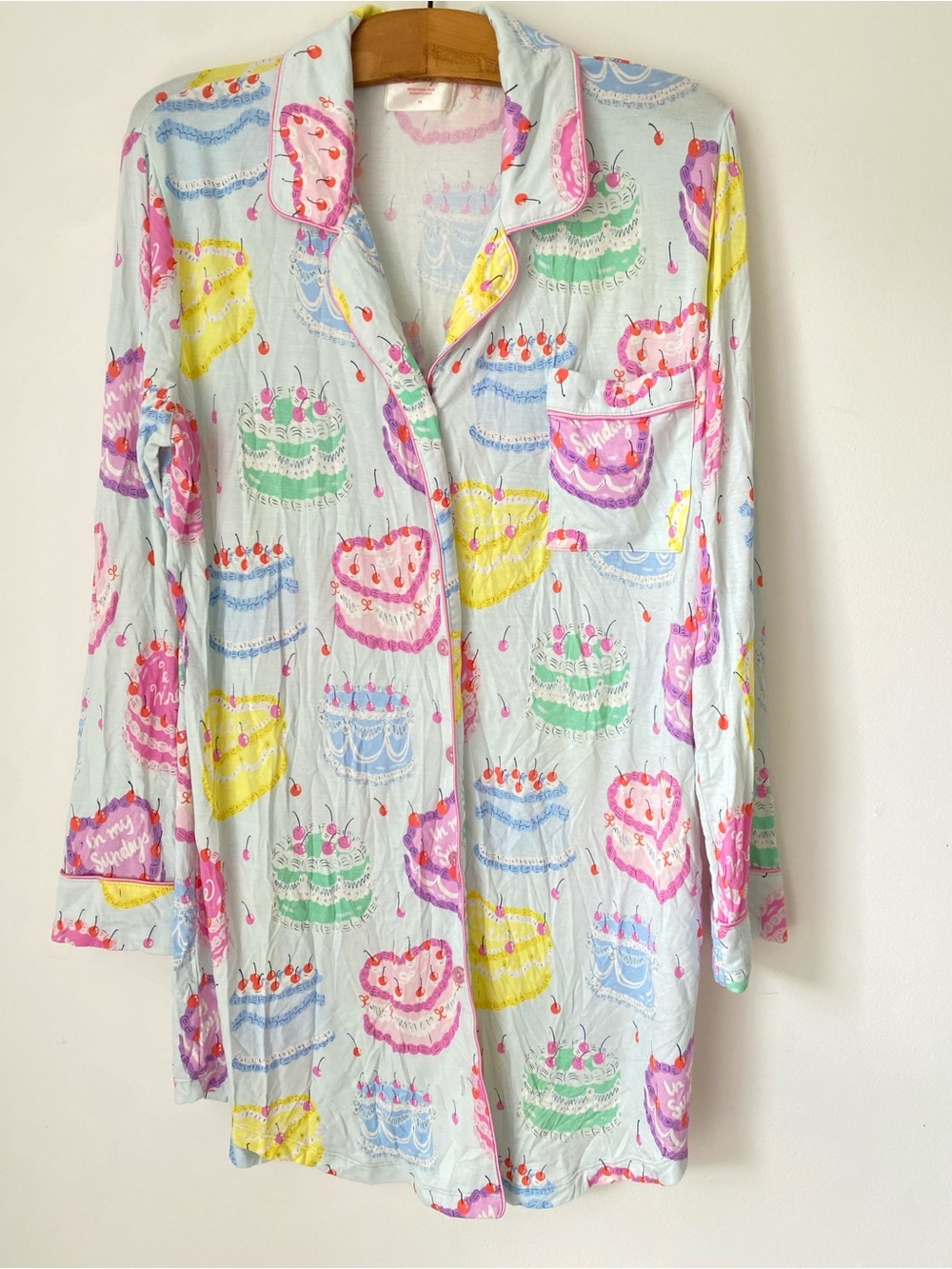 In My Sundays Pajamas Women’s Medium Birthday Cake & Cherry Print